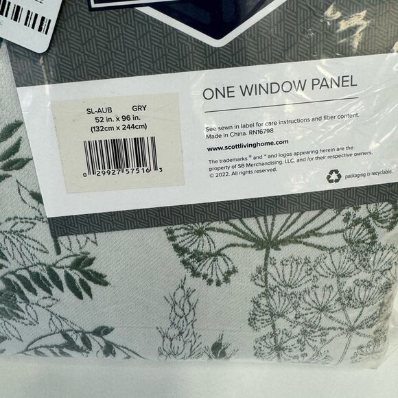 Aubry Shimmering Floral Blackout Back Tab Curtain Panel - Scott Living - Picture 4 of 7